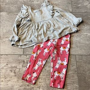 Pink Chicken Set Leggings and Top Worn Once!
